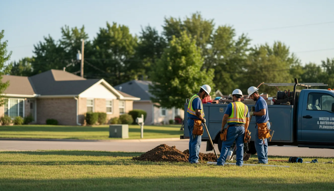 Residential water line and bathroom plumbing service in Slater, IA